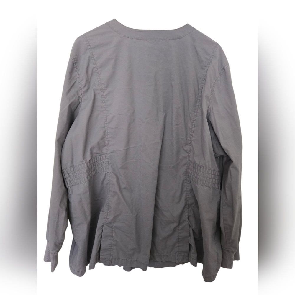 Landau Gray Utility Scrub Jacket with Round Neck Size XXL - Picture 3 of 3
